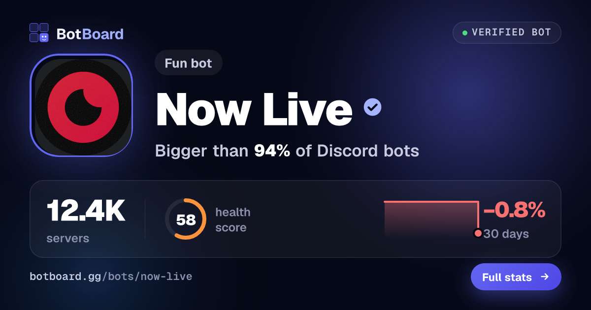 Share card for Now Live