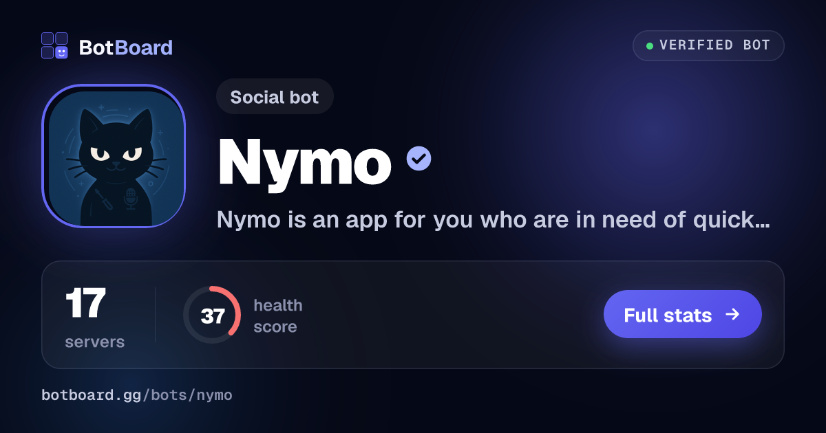 Share card for Nymo