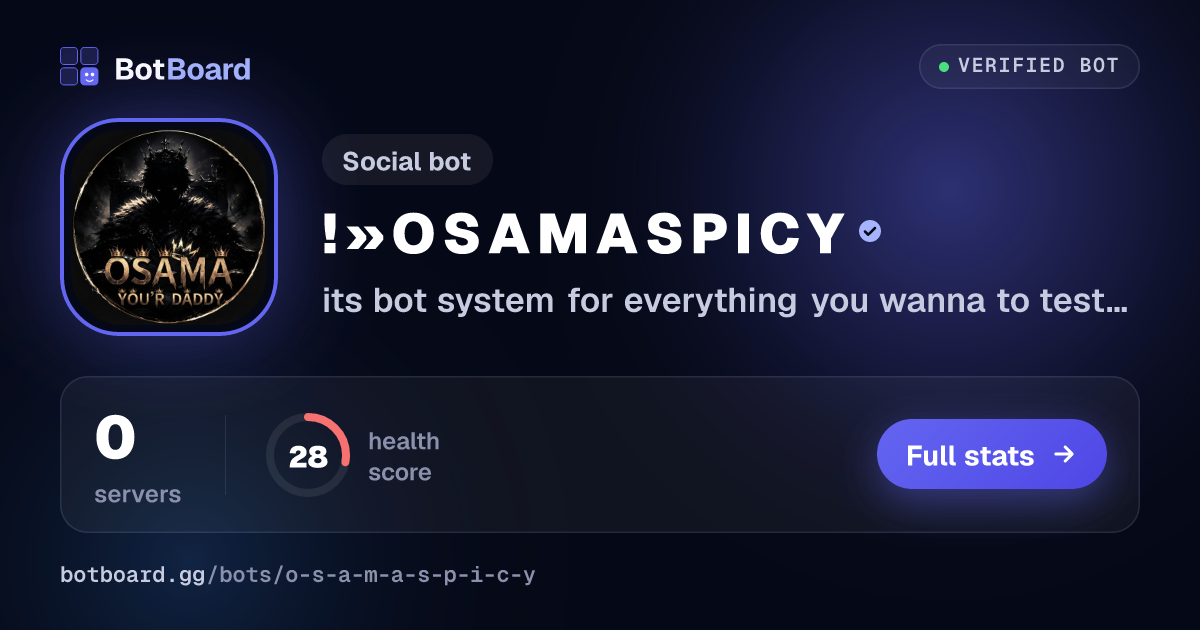 Share card for !       » O S A M A ⚔ S P I C Y