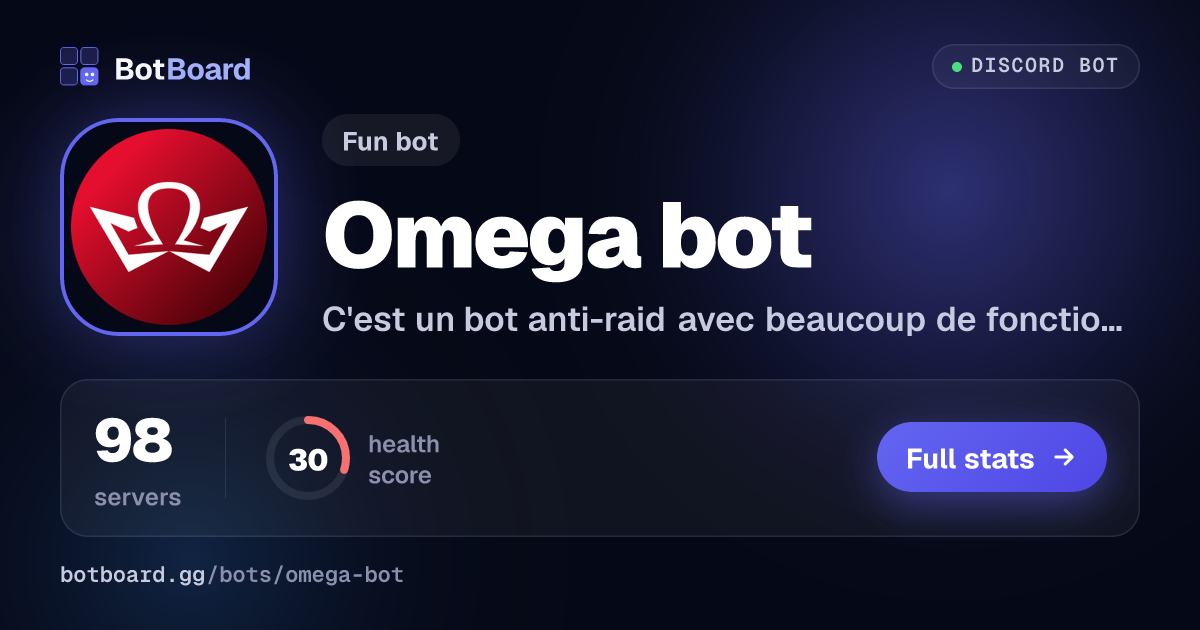 Share card for Omega bot