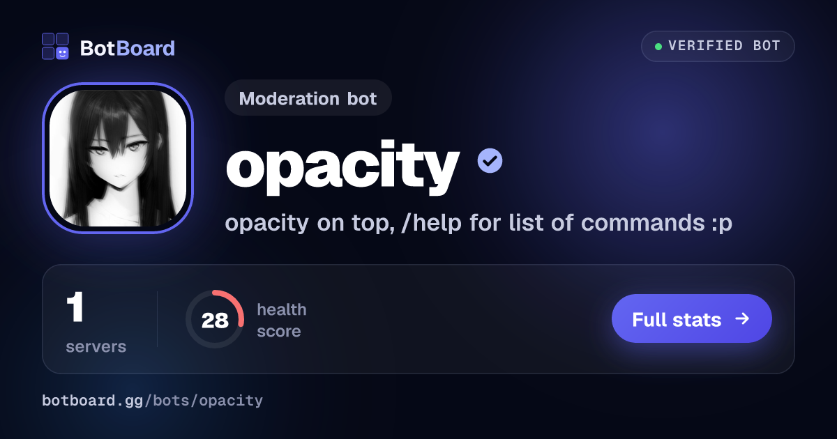 Share card for opacity