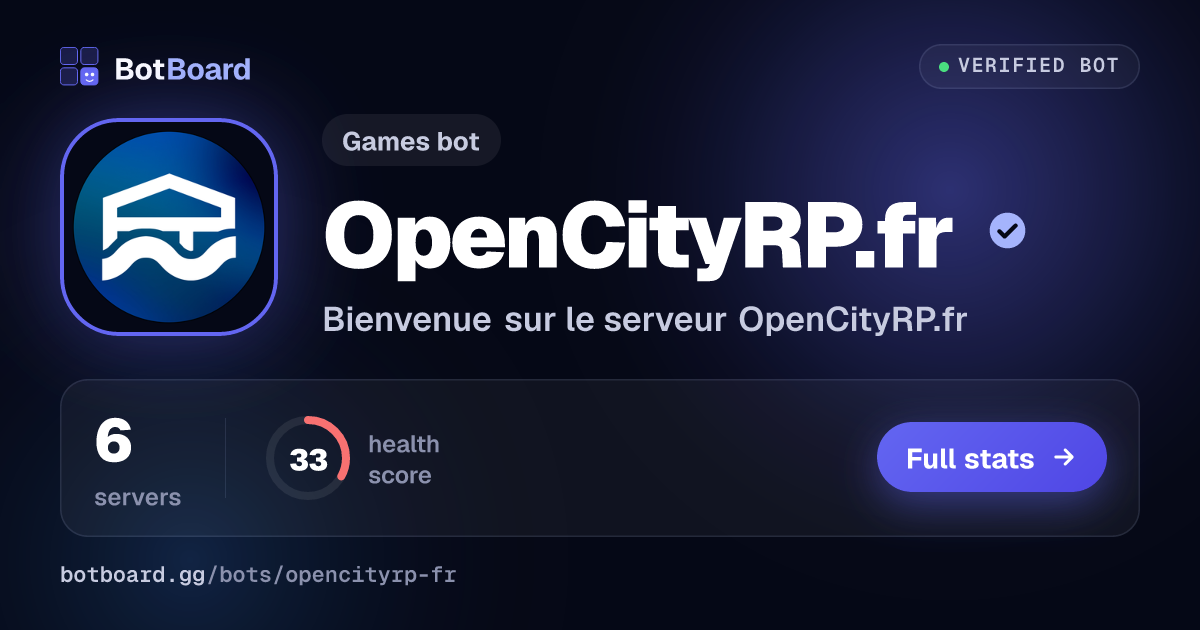 Share card for OpenCityRP.fr