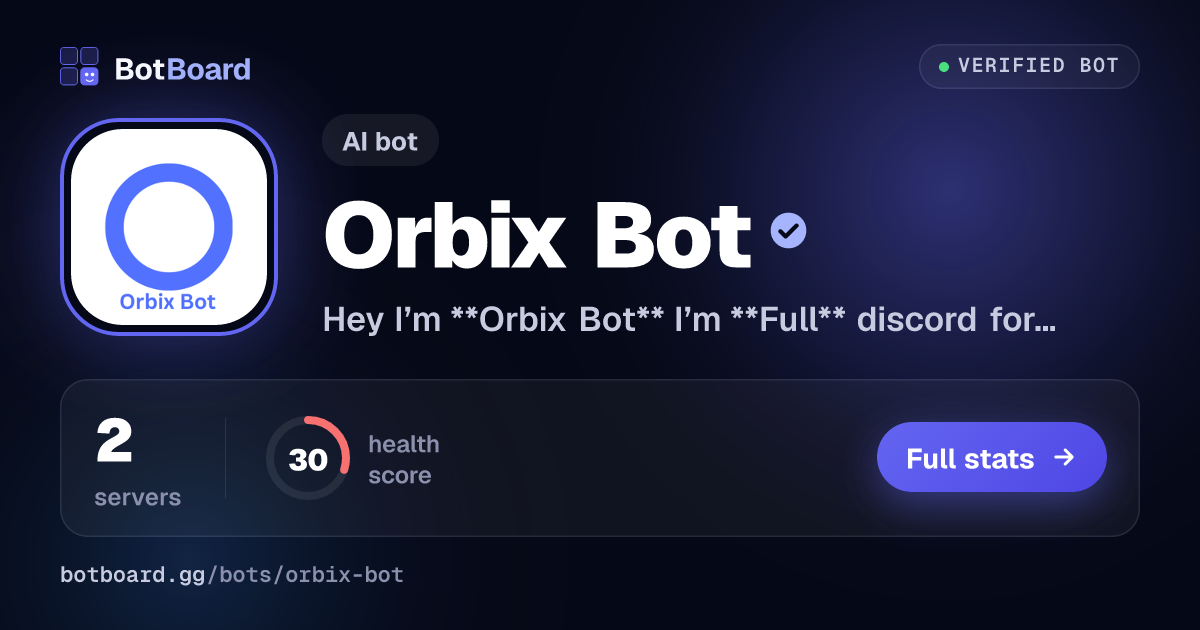 Share card for Orbix Bot
