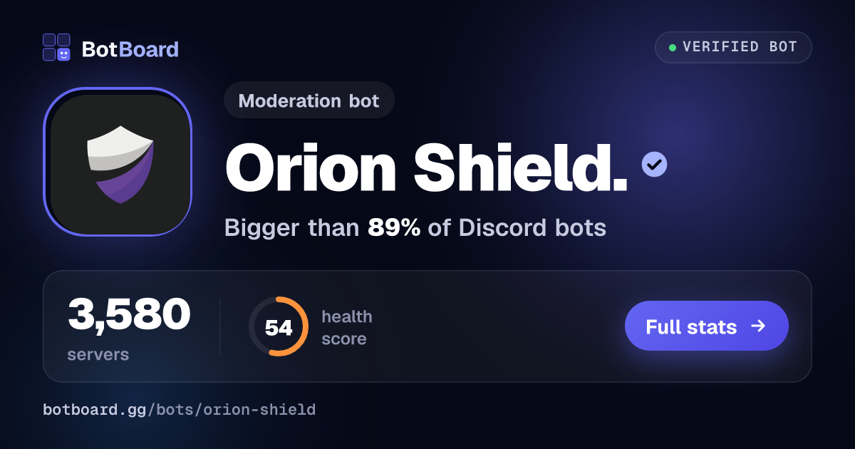 Share card for Orion Shield.