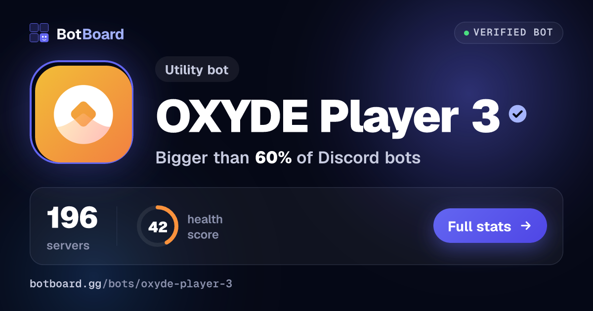 Share card for OXYDE Player 3