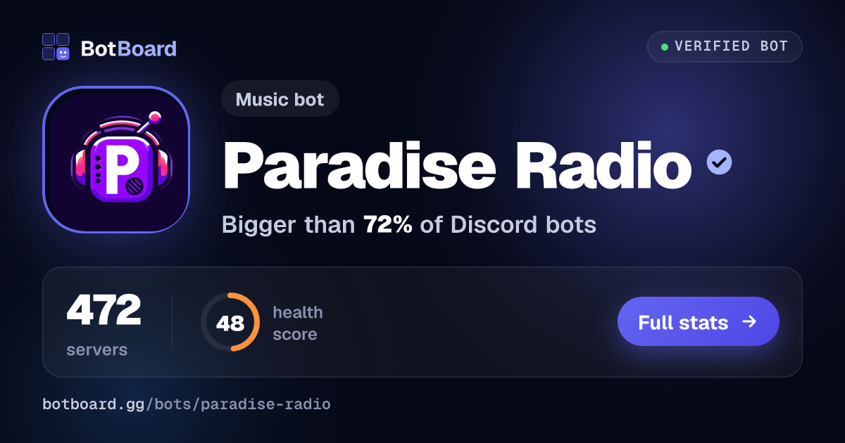 Share card for Paradise ✘ Radio