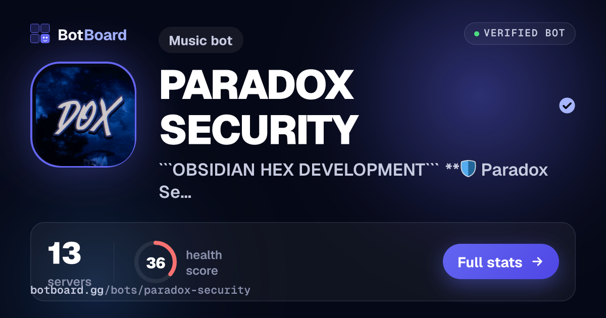 Share card for PARADOX SECURITY