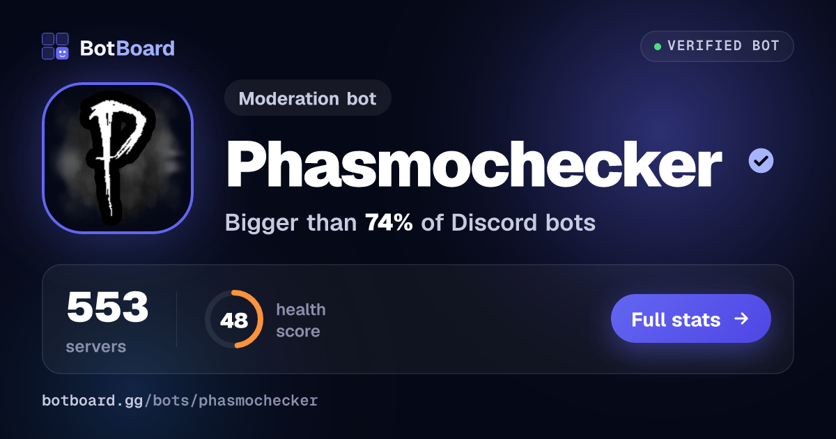 Share card for Phasmochecker
