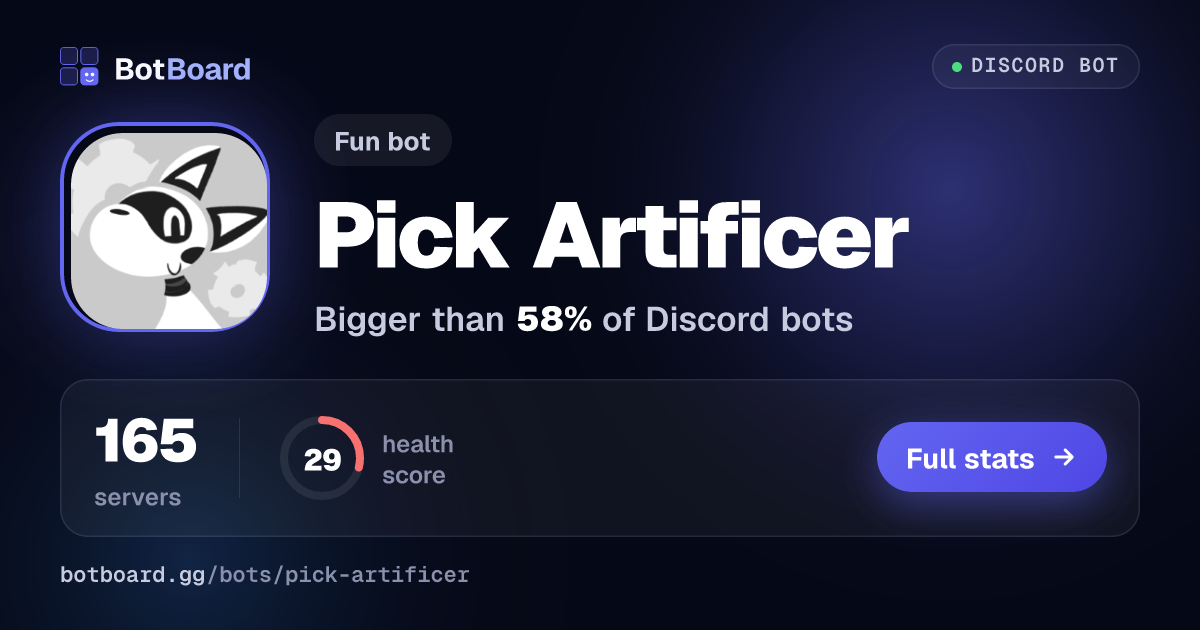 Share card for Pick Artificer