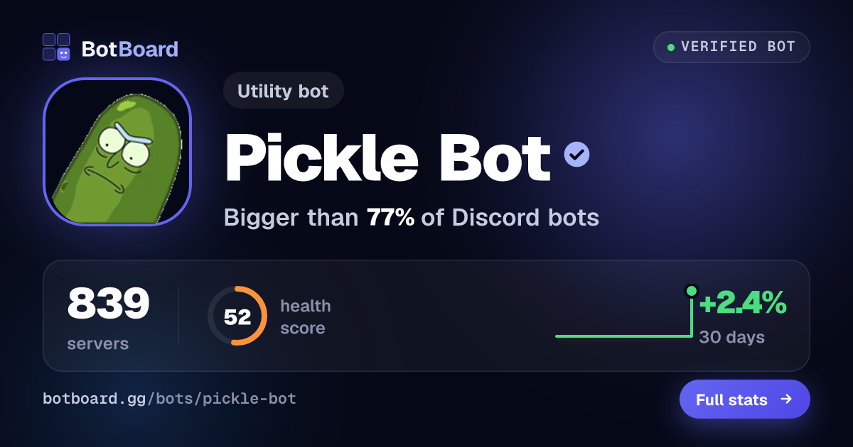 Share card for Pickle Bot
