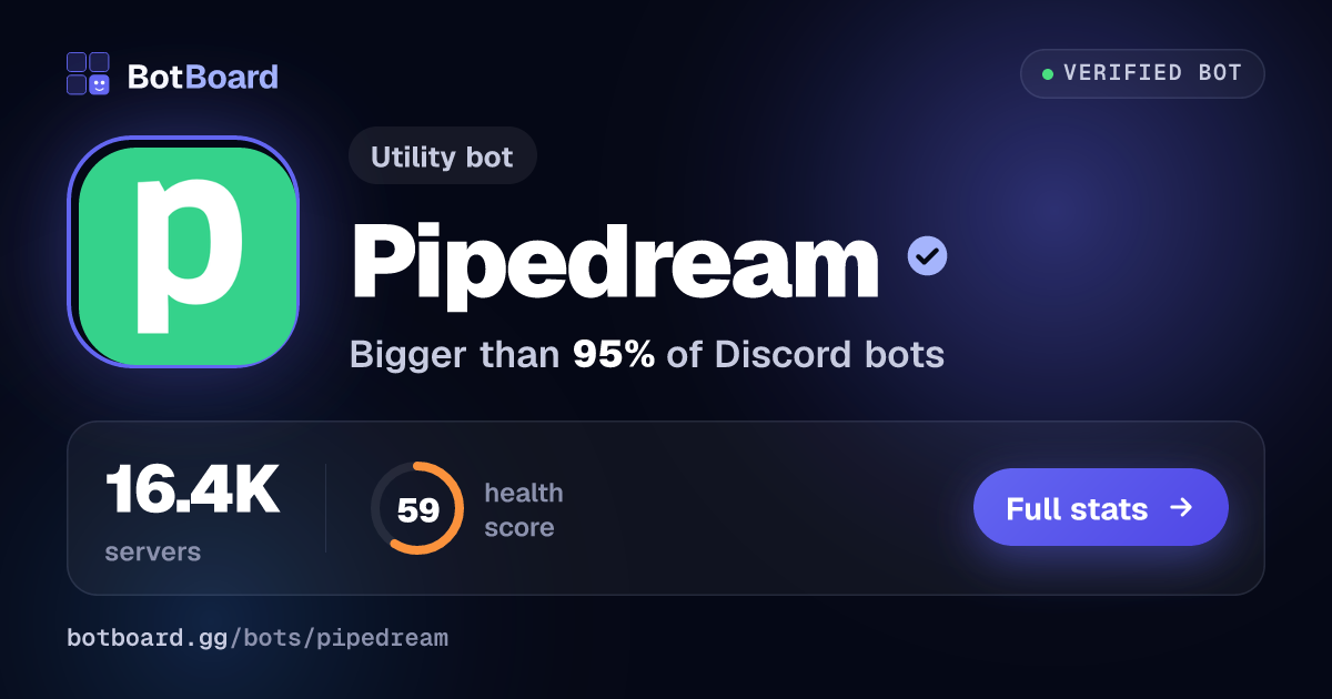 Share card for Pipedream