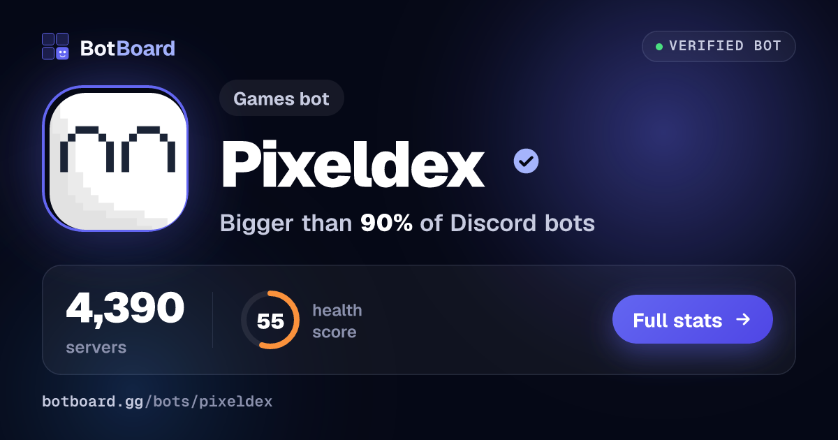Share card for Pixeldex