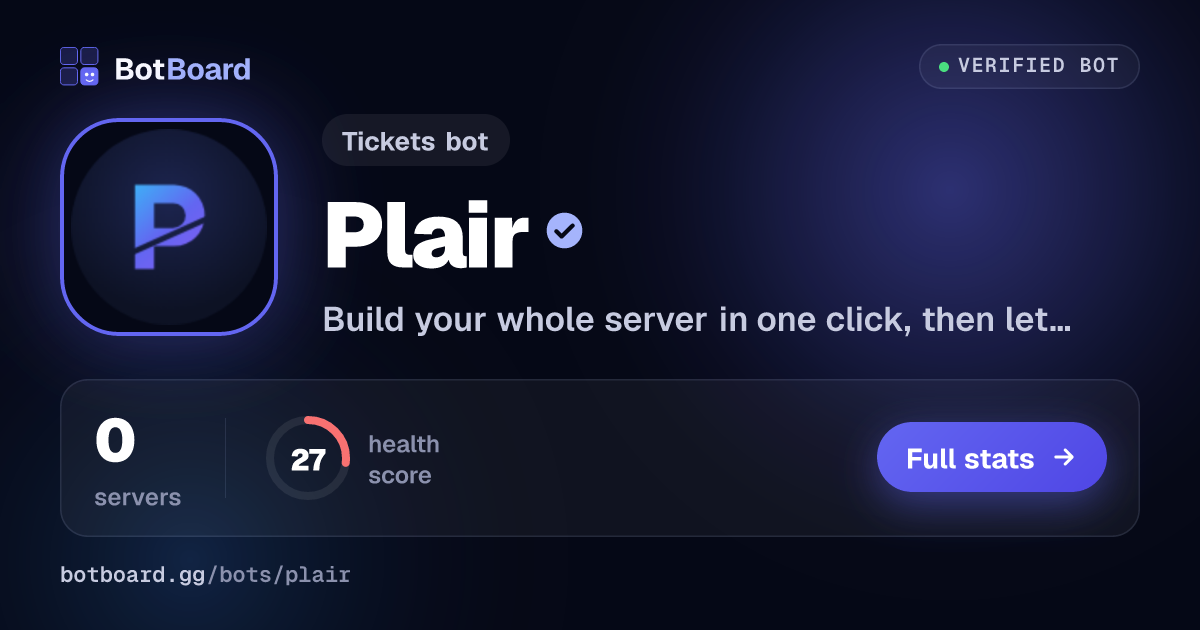 Share card for Plair