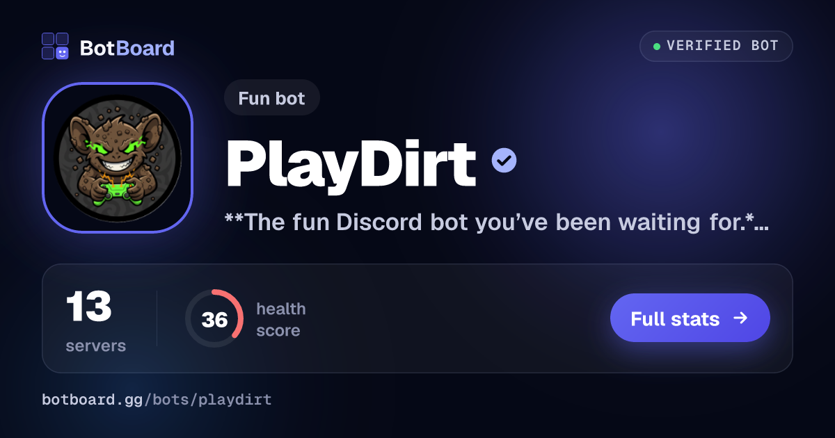 Share card for PlayDirt