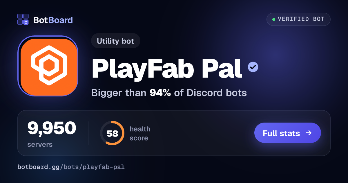 Share card for PlayFab Pal