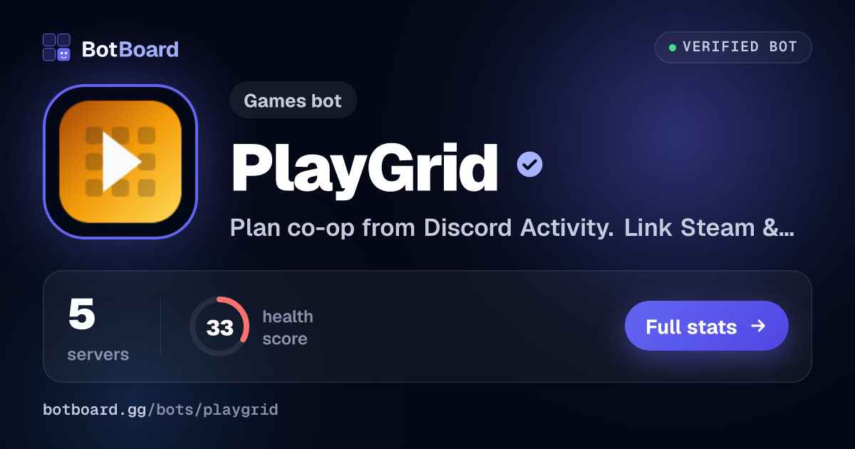 Share card for PlayGrid