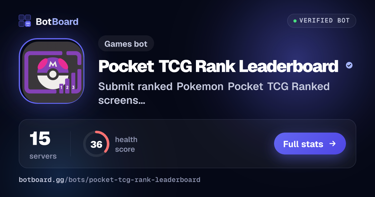 Share card for Pocket TCG Rank Leaderboard