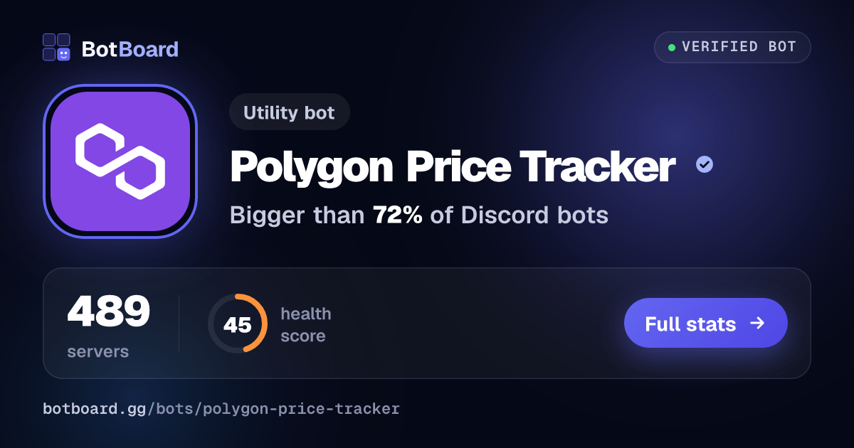 Share card for Polygon Price Tracker