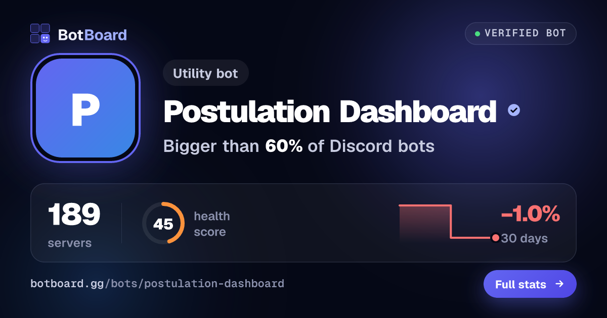 Share card for Postulation Dashboard
