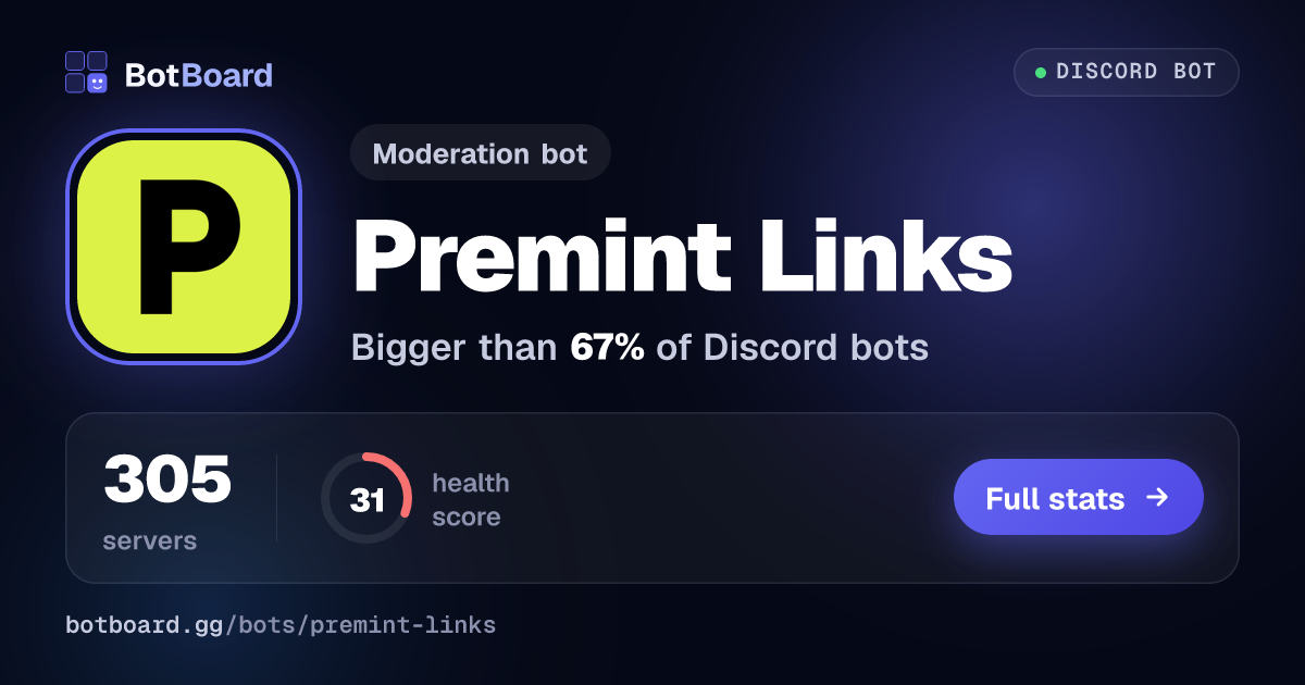 Share card for Premint Links