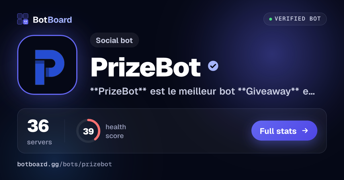 Share card for PrizeBot