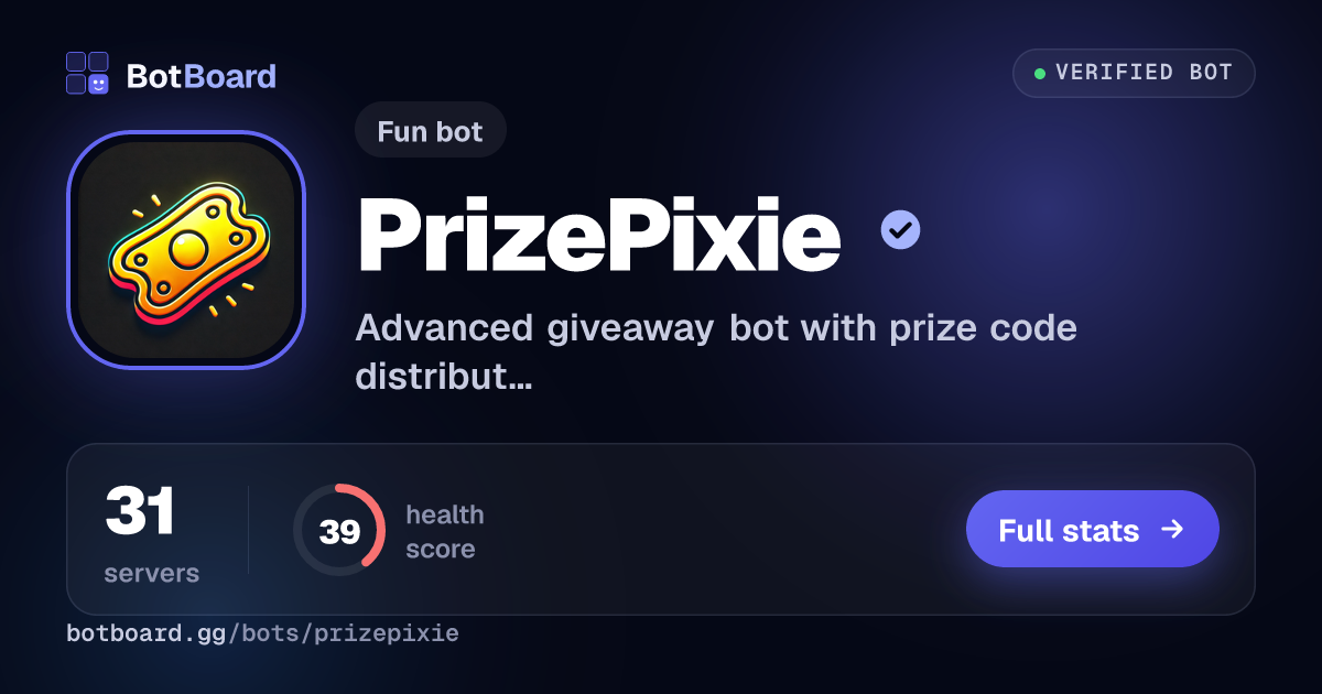 Share card for PrizePixie