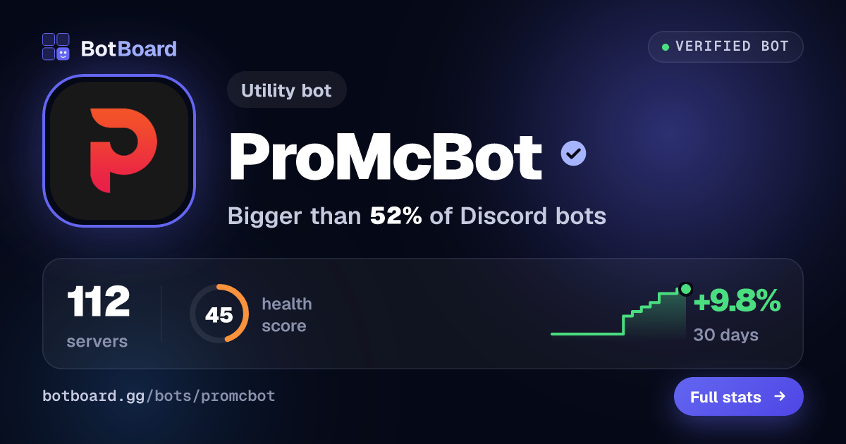 Share card for ProMcBot ✨