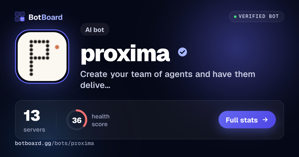 Share card for proxima