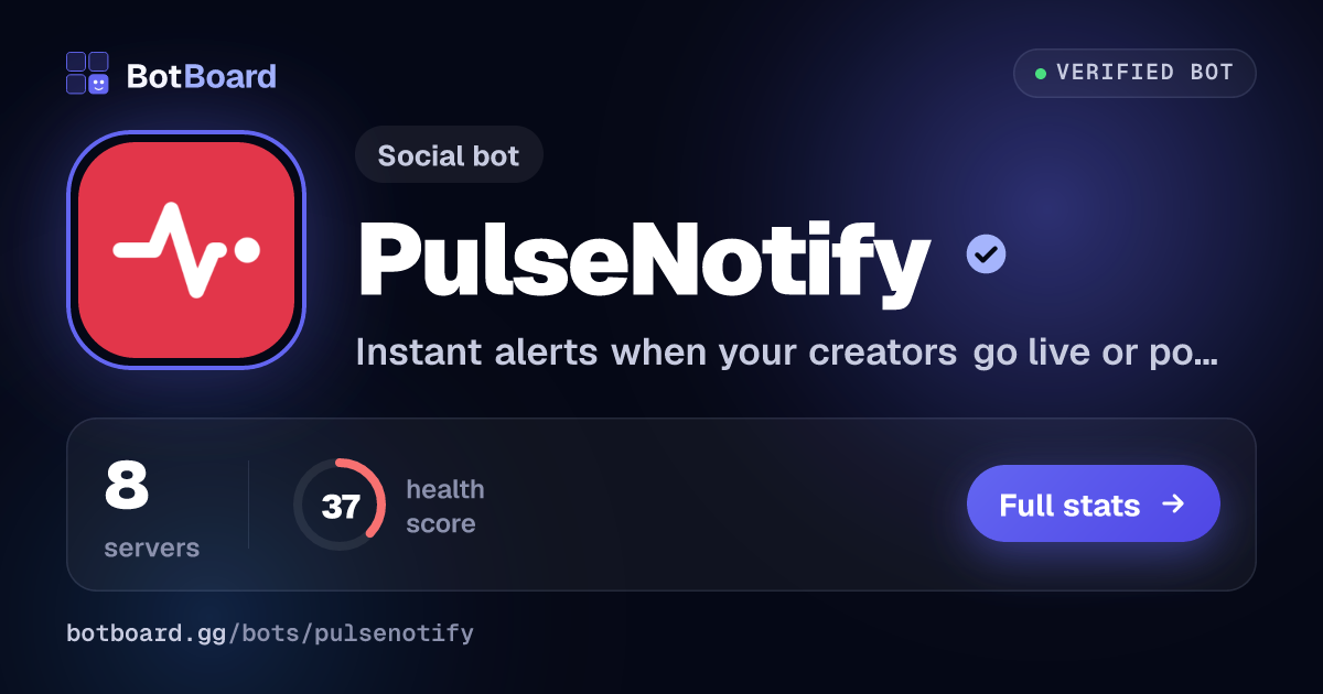 Share card for PulseNotify