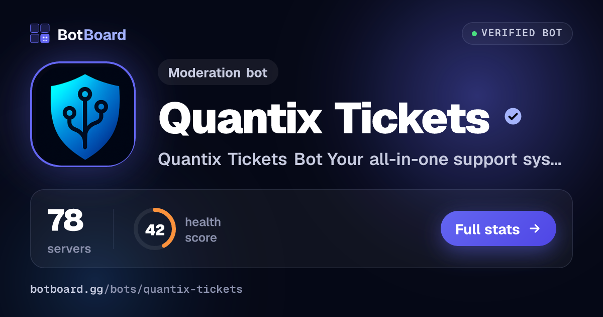 Share card for Quantix Tickets