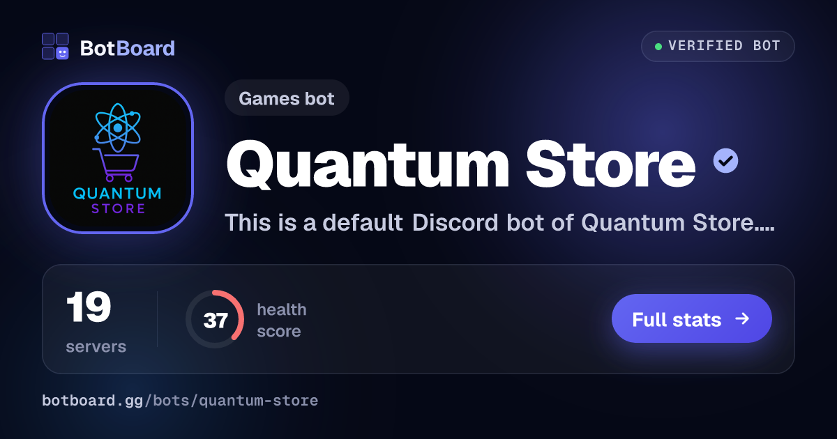 Share card for Quantum Store