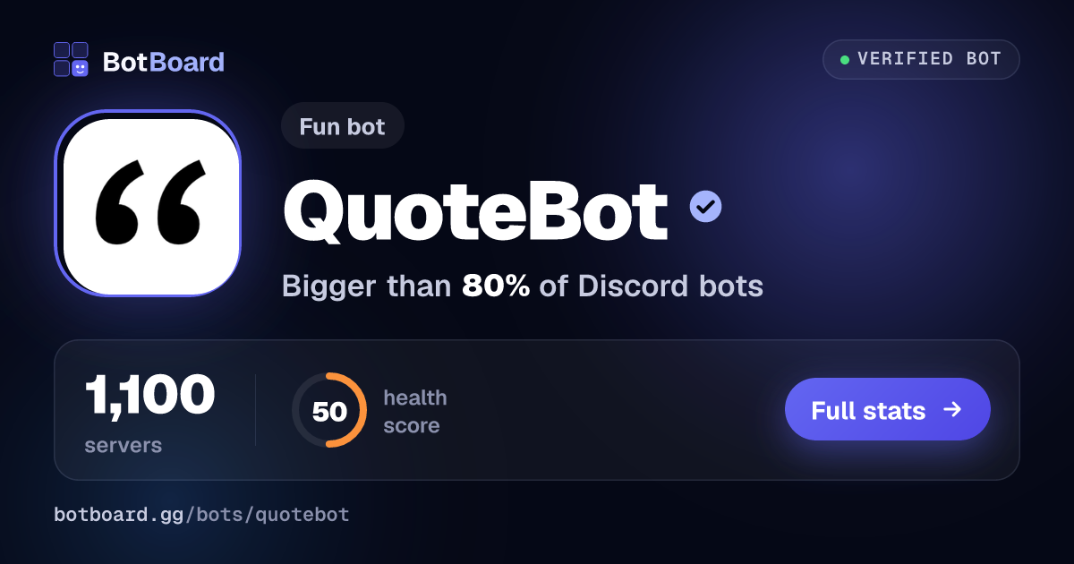 Share card for QuoteBot