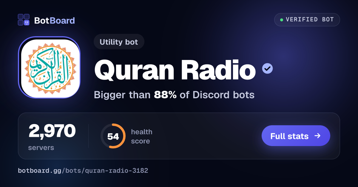 Share card for Quran Radio