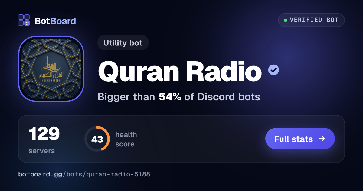 Share card for Quran Radio