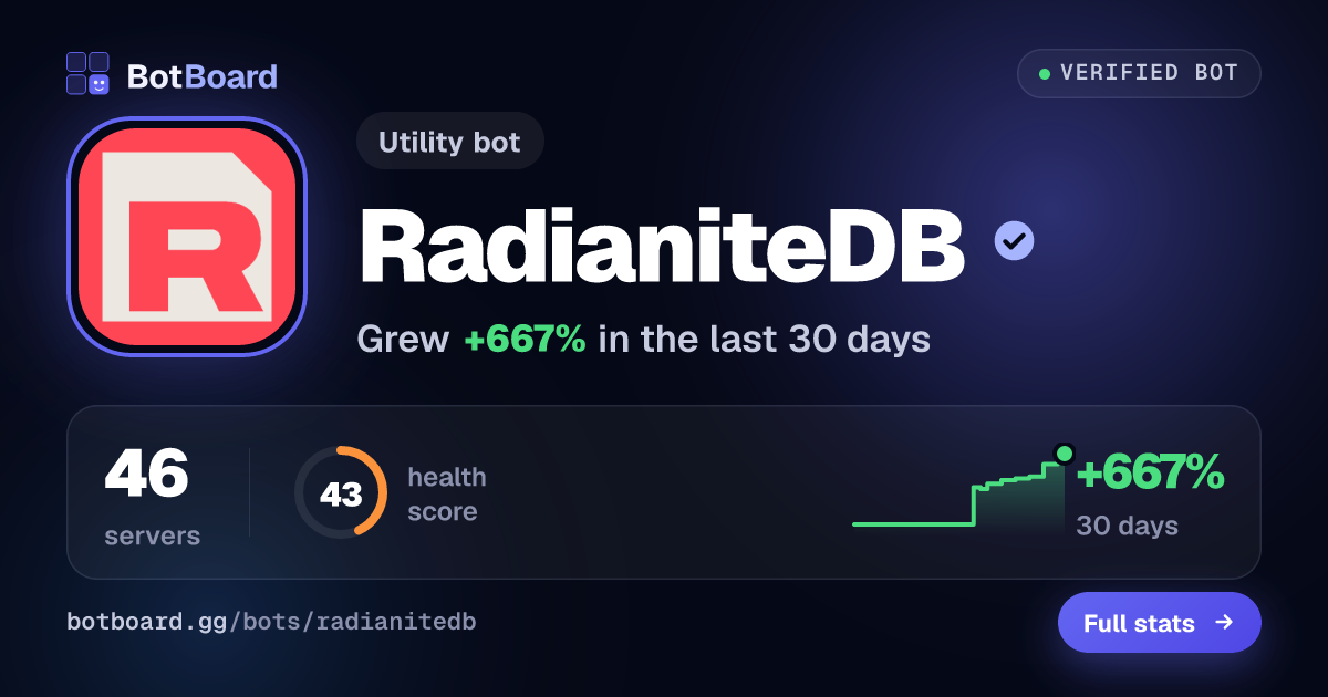 Share card for RadianiteDB