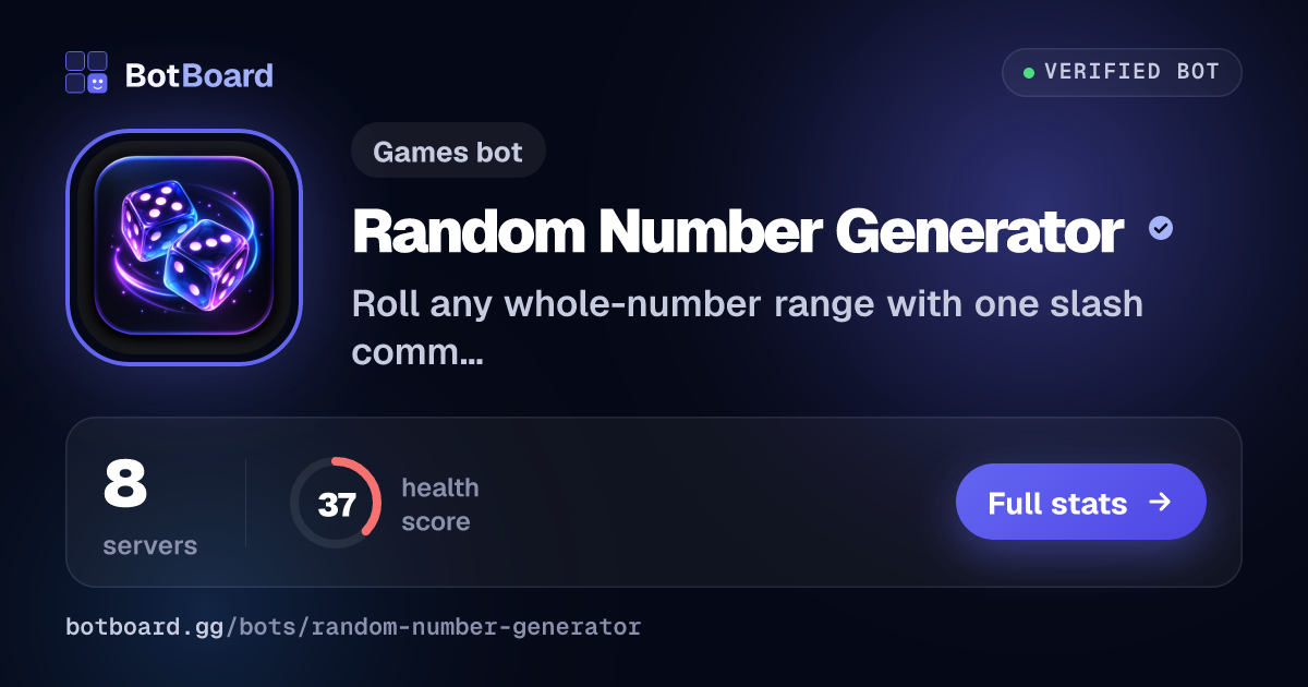 Share card for Random Number Generator