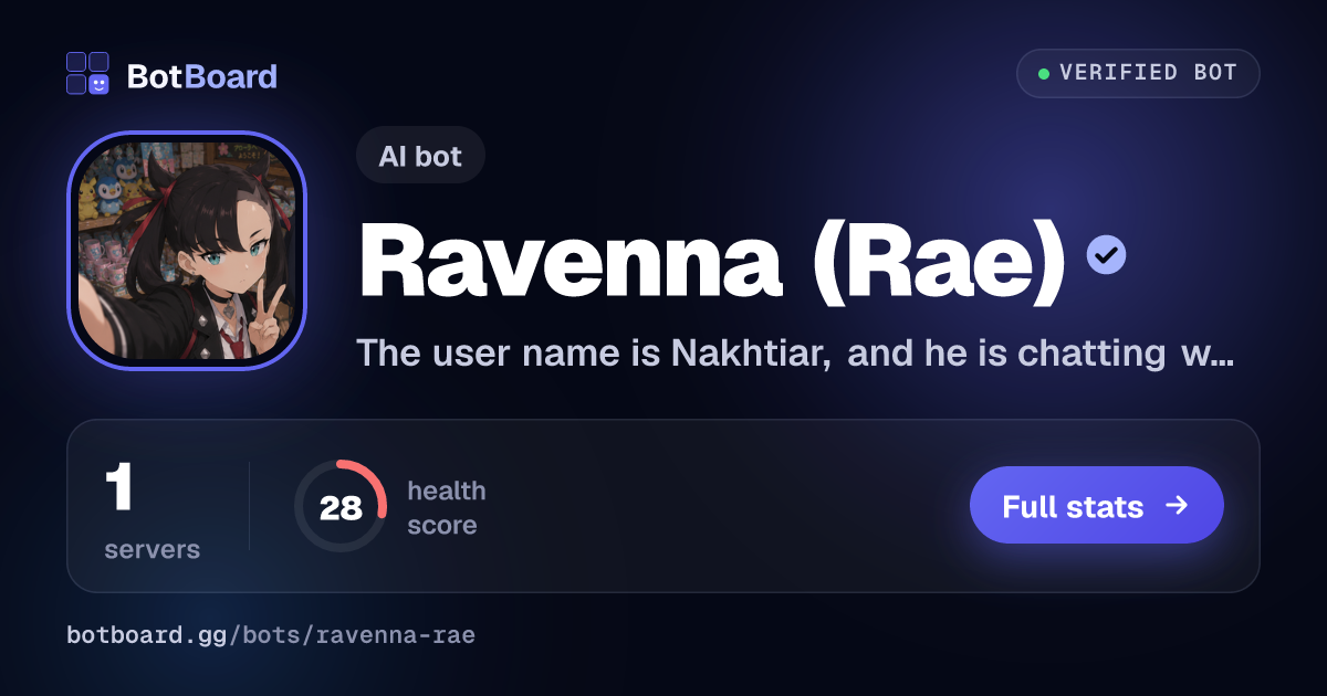 Share card for Ravenna (Rae)