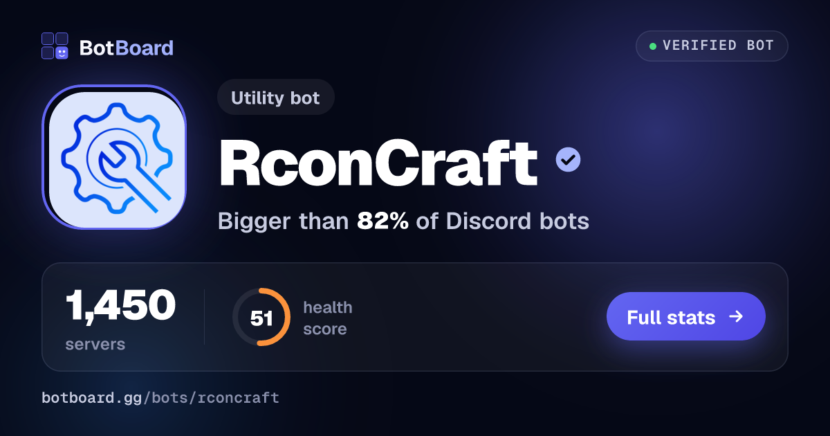 Share card for RconCraft