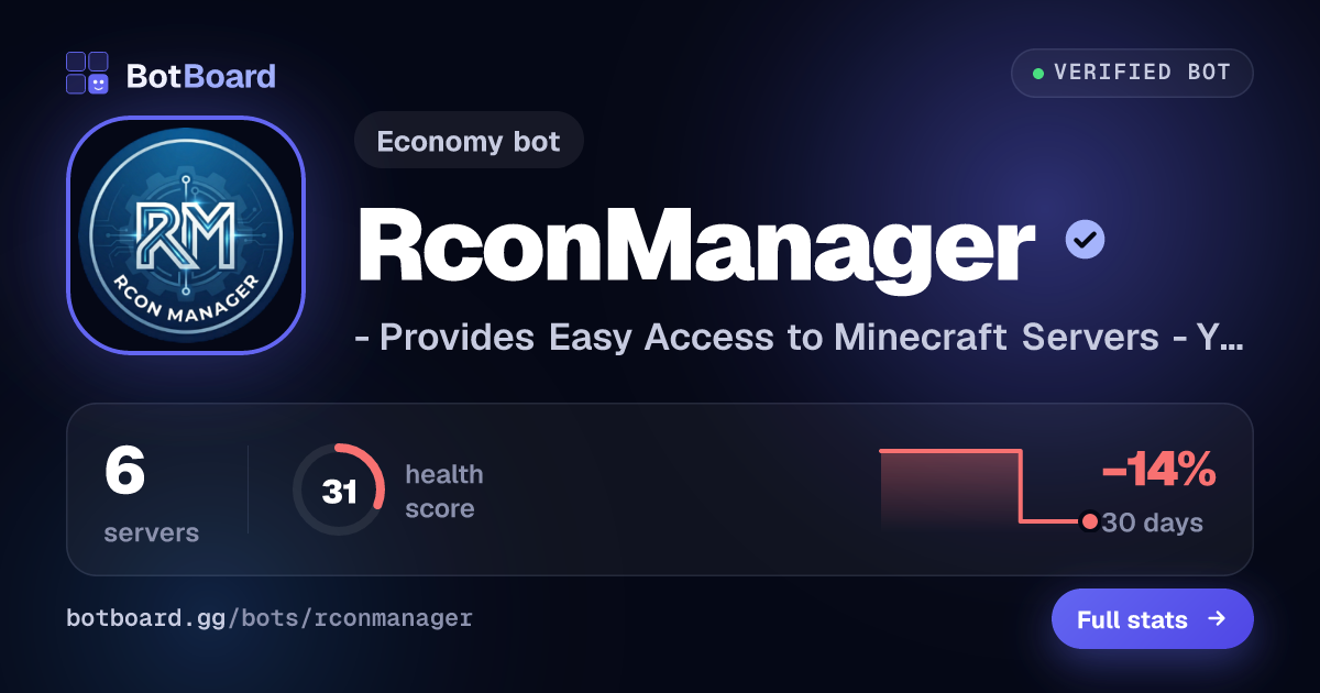 Share card for RconManager
