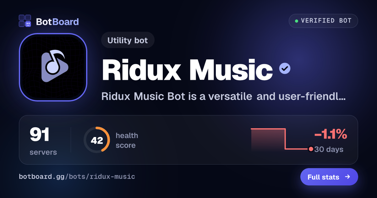 Share card for Ridux Music