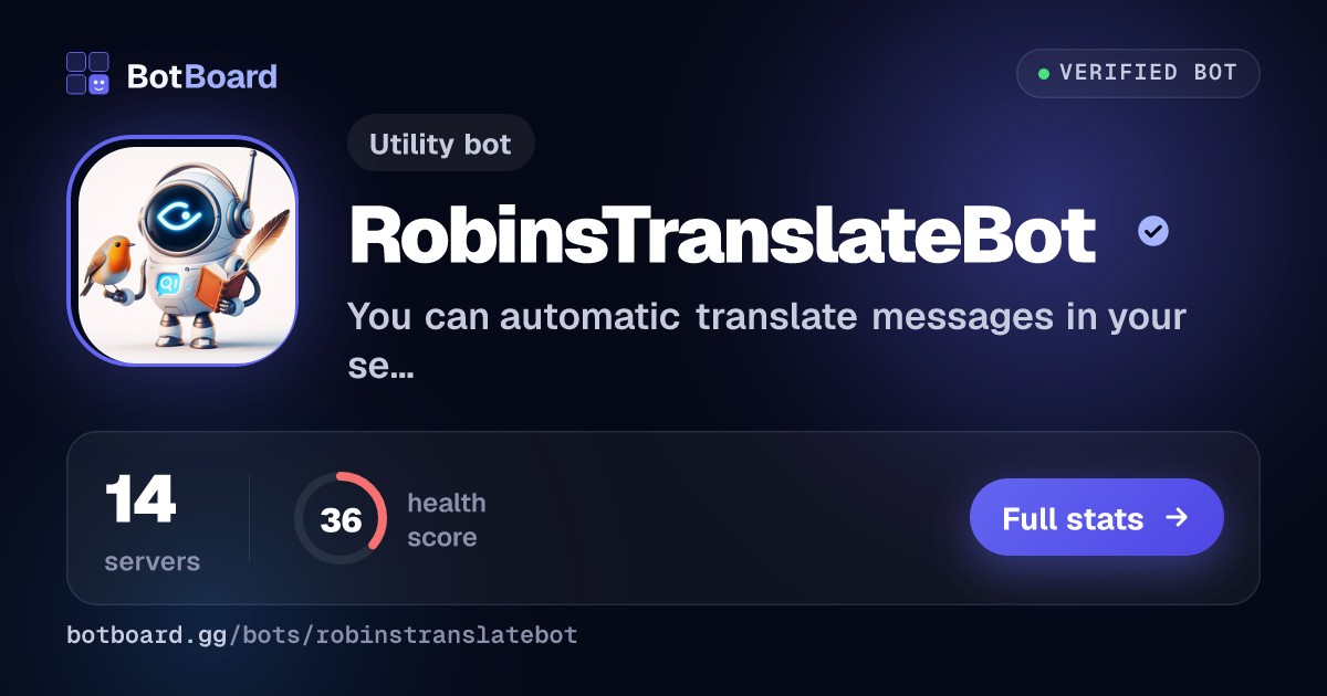 Share card for RobinsTranslateBot
