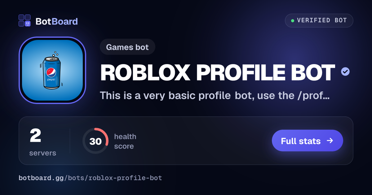 Share card for ROBLOX PROFILE BOT