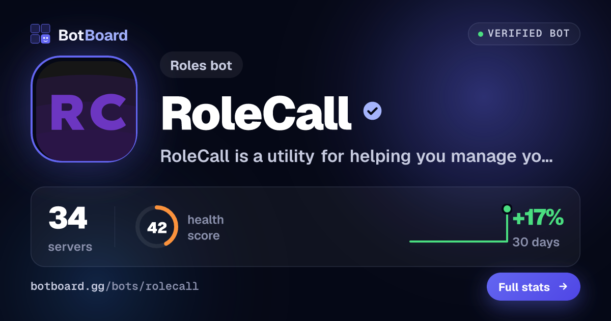 Share card for RoleCall