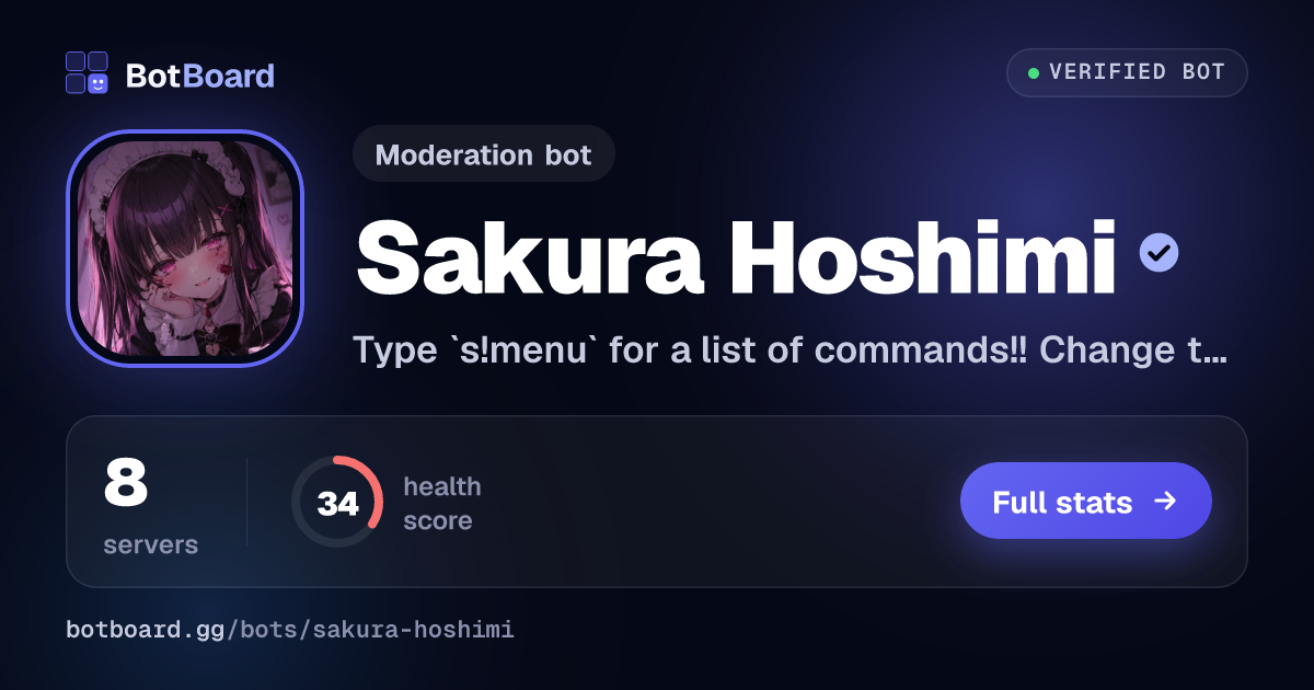 Share card for Sakura Hoshimi