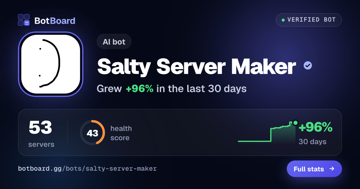 Share card for Salty Server Maker