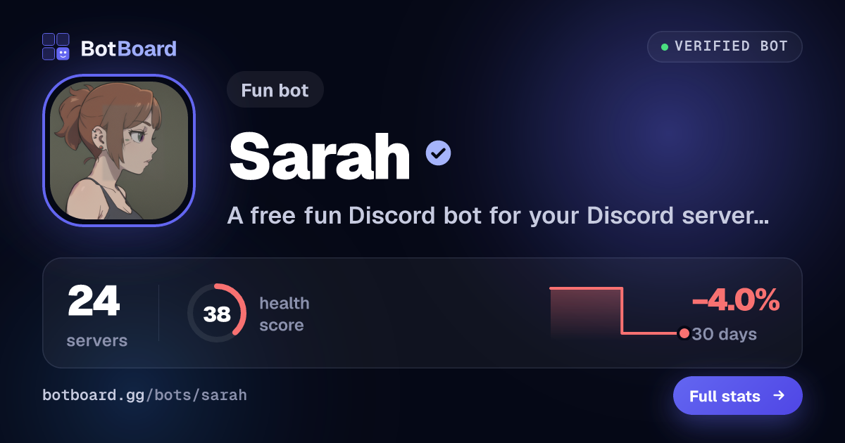 Share card for Sarah