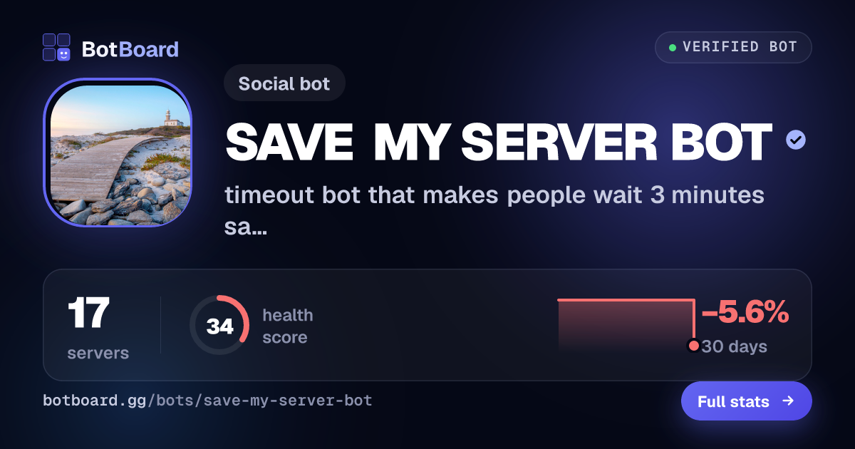 Share card for SAVE MY SERVER BOT