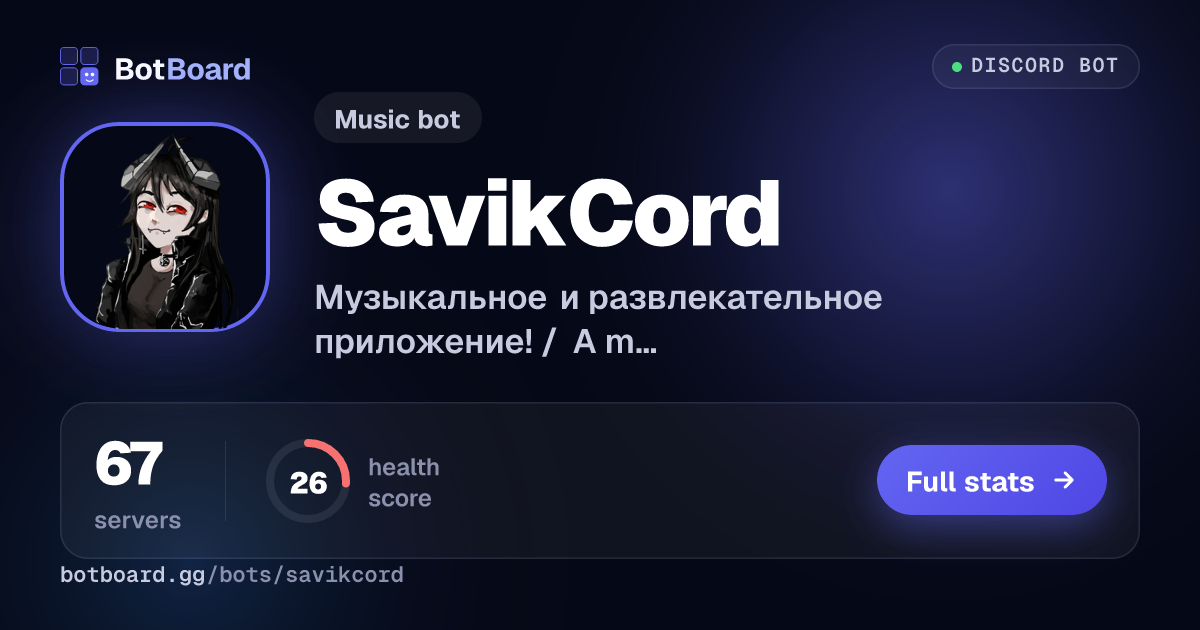 Share card for SavikCord