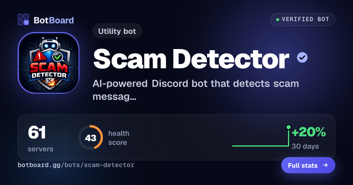 Share card for Scam Detector