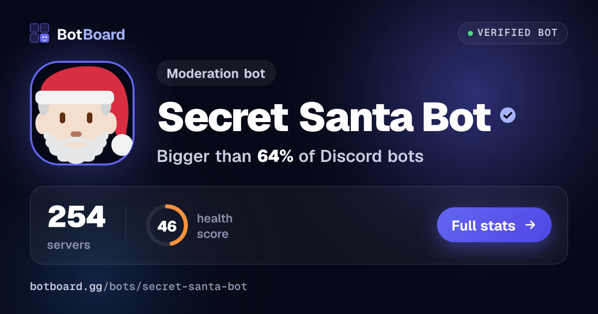 Share card for Secret Santa Bot